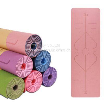 Cheap Wholesale Cost TPE yoga mat 6mm with Custom Design, yoga mat manufacturer