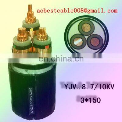 3 Cores 150 Mm2 8.7/10kv YJV22 Power Cable