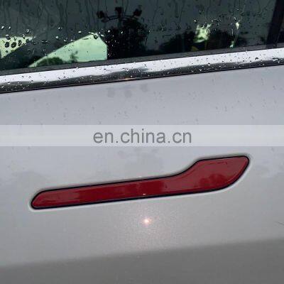 4 штуки красного лака для ручек дверей автомобилей Tesla Model 3. Патч для модели Y. Аксессуары - декоративные крышки из ABS photo-3
