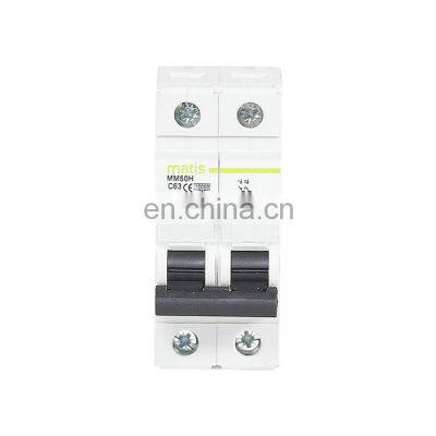 Wholesale good quality and cheap durable intelligent Matis MM50H-2P 1-63A 380V 50/60hz mini circuit breaker