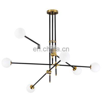 Modern Chandeliers Lamp Heads Black Iron Pendant Light House Hanging Lamp