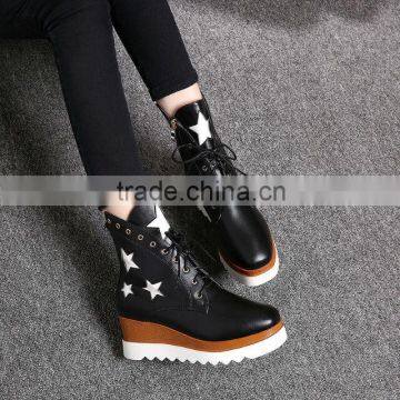 New Fashion Girl Double-deck Outsole Laced Sport Shoes From Directly Factory With Side Zipper photo-6