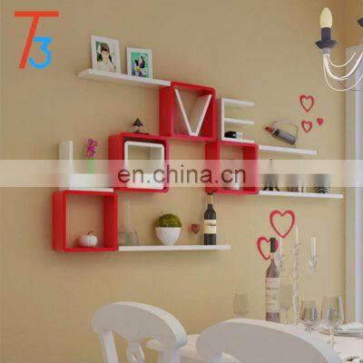 Rustic Home Decor Display Wood Wall Hanging Shelf Floating Shelves Swing photo-4