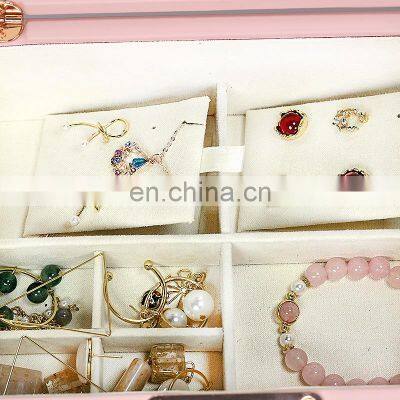 High-grade Korean Style Multi-functional Large Capacity Cosmetics Box Portable PU Jewelry Storage Box photo-3