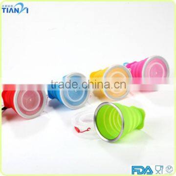 2015 Newest Promotional FDA/LFGB Standard Foldable Drinkware Collapsible Silicone Cup photo-3