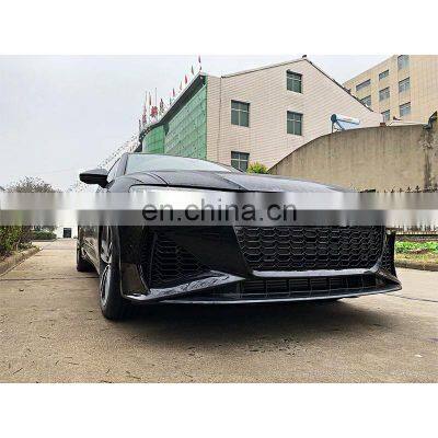 100% Fit Complete Car Bumper Assembly Grille Front Lip for Audi A6 2019 2020 Upgrade to Rs6 Style photo-4
