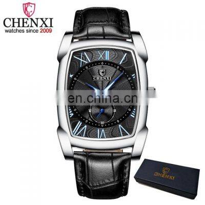 CHENGXI Reloj Hombre Men's Oval Fashion Dial Wristwatches Mens Quartz Watch Luxury Brand Waterproof Leather Male Watches