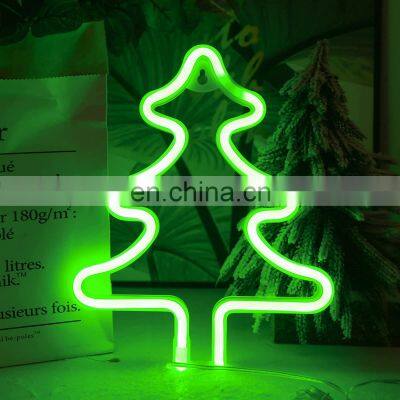 LED Neon Light Clover Cactus Shape Wall Mounted LED Decorative Channel Letter Logo Sign Christmas Tree Neon Sign for Holiday