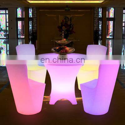 Modern LED Cube Bar Chairs and Table Color Changing Outdoor Furniture for Event Party Outdoor Patio Garden