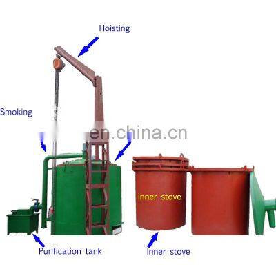 new design continuous Sawdust wood carbonation machine to Charcoal Powder/coconut shell carbonization stove