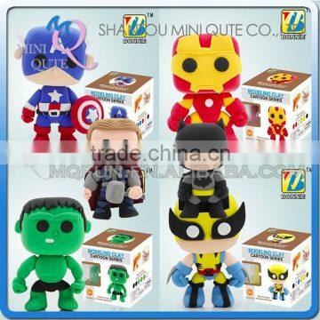 Mini Qute Bonnie 6 styles Marvel Avenger Super hero Captain America DIY cartoon kids Modeling clay plasticine educational toy