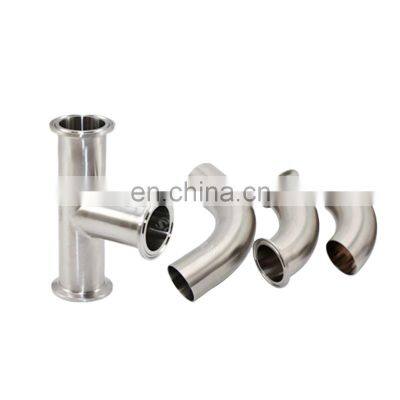 Sanitary  Polishing Stainless Steel forging clamp short-type Welded Elbow pipe fitting 90 Degree Elbow