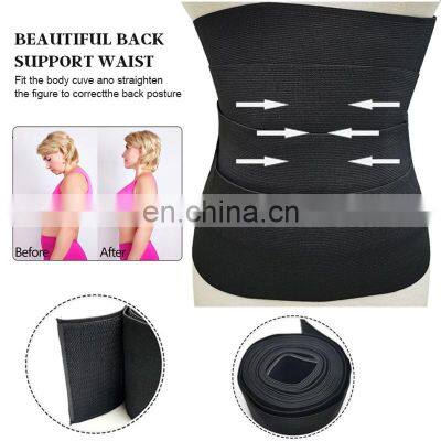 Hot Sale Custom Logo Flat Tummy Wrap 4 Meters Elastic Band Women Shaper Waist Trainer Body Slimming Belt photo-3