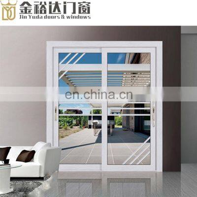 Heavy alloy toughened glass sliding door mall store three rail broken bridge aluminum doors and Windows sliding door custom shop