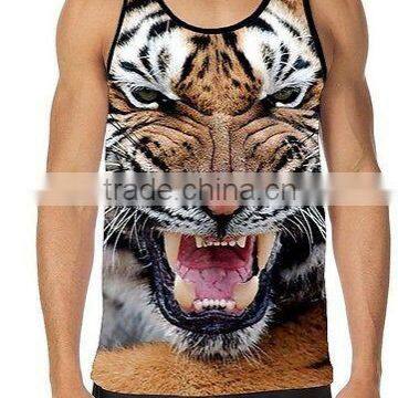 wholesale custom sublimated tank top factory,mens all over printed vest