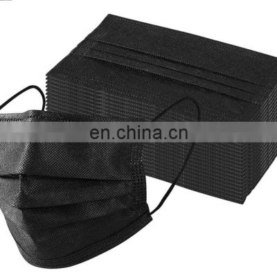 PP non-woven filter fabric 3Ply black custom disposable mouth mask free printing duct mouth face shield mask with Earloop