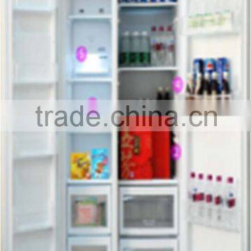 610L side by side three door refrigerator with combination of fan cooling and defrost cooling