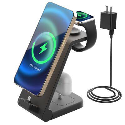 2023 hot selling Fast 3 in 1 Charger Stand Dock Foldable Magnetic Quick 23W support OEM