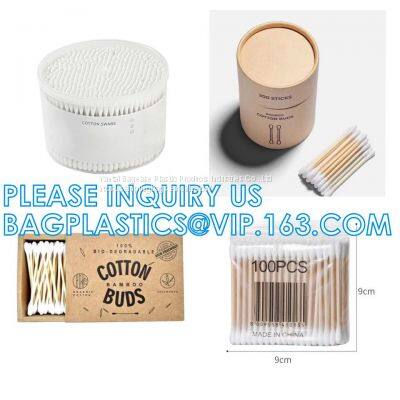 Paper Bamboo Stick Cotton Ear Swab / Bud With Different Size, Wholesale q Tips Skin Care Ear Cleaning Disposable Bamboo Stick Cotton Buds Cotton Swabs Package Wooden photo-5