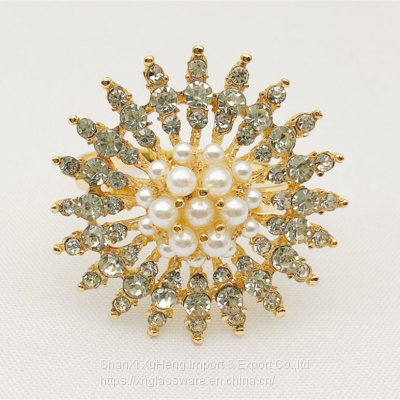 Popular Wholesale Rhinestone Napkin Holder With Gold Silver Ring