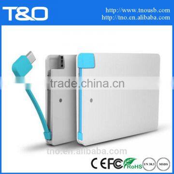 2015 Best selling portable 2500mah credit card power bank usb