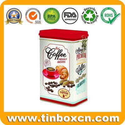Stylish Round Coffee Tin Can Tin Container With Airtight Lid and Metallic Closure Mechanism photo-2