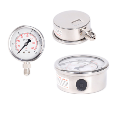 Y63 shock-resistant pressure gauge radial stainless steel oil pressure hydraulic pressure thread vacuum gauge