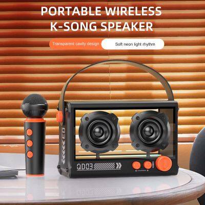 2024 New Innovative Industrial Style Professional Active Bass Punk Retro Music Wireless Portable Karaoke Speaker With Microphone