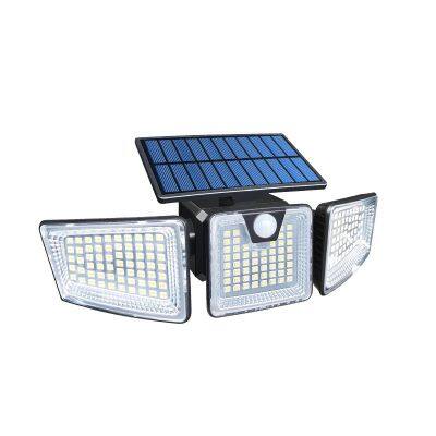 LED Solar Wall Lamp PVC Body IP65 Rating Three Sided Luminous Design ROHS Certified Artificial Induction Garden Patio Landscape