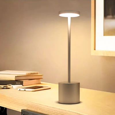 High Quality Nordic Cordless Rechargeable 3 Color Step Less Dimming LED Table Lamp photo-5