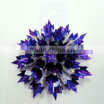 Most Saleable !3.75" Grape and Silver PET Laba Fancy Flower BowS for Wrapping gifts or decorative party