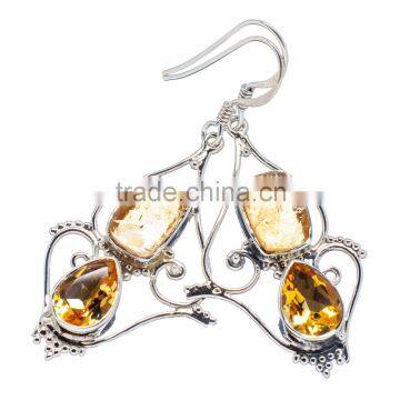 CITRINE EARRINGS ,925 sterling silver jewelry wholesale,WHOLESALE SILVER JEWELRY,SILVER EXPORTER,SILVER JEWELRY FROM INDIA