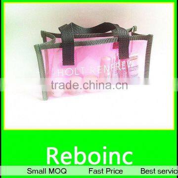 Clear Promotional PVC custom tote bag with PP webbing handle(20151027A08)