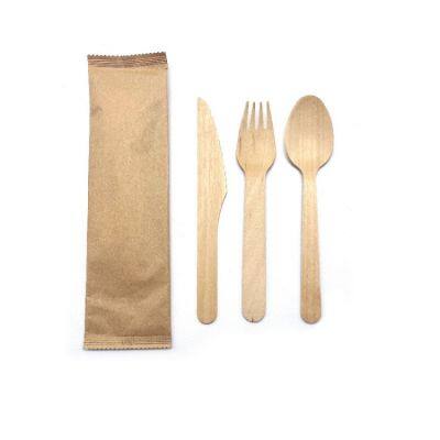 Disposable Cooking Utensils Natural Wood Knives Spoons Forks Cutlery Sets photo-4