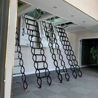 Attic retractable stairs, indoor home folding lift thickened pull top-mounted villa hidden stairs