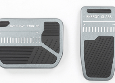 Pedales de freno y acelerador con acabado negro anodizado para Tesla Model 3/Y 17-25