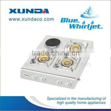 3 fire burner with hot plate -- gas stove