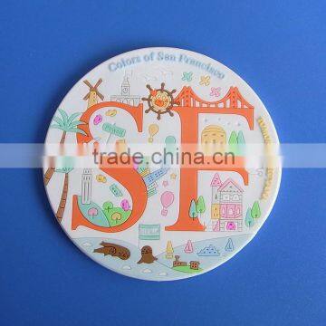 100mm San Francisco soft pvc cup coaster for wedding return gifts