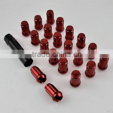 M12x1.25,Red Premium Car Vehicle Security 20+1 Acorn Wheel Lock Nut