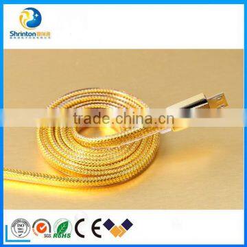1M length fast noble charge Remax Gold data line usb charging cable for smartphone .