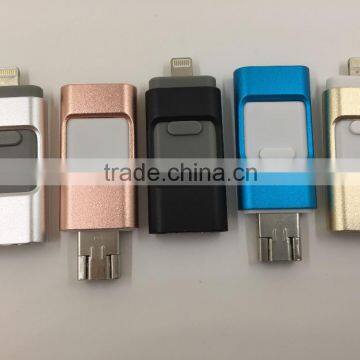 Custom 3 in 1 otg usb pendrive for iphone /androil