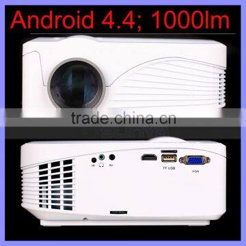 800 x 480 Pixels Latest Android 4.4 Wifi Connection Smart Android TV Box Projector