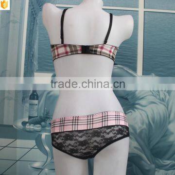 Hot Underwear Online Shopping and Plaid Nylon Bra Made in China photo-4