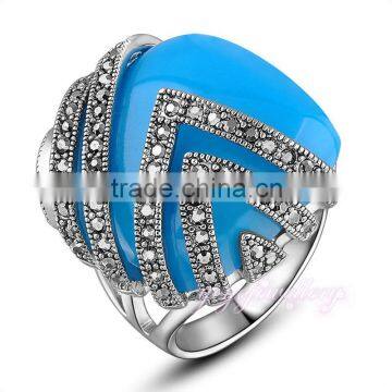 Handmade jewelry blue topaz gold gay men ring