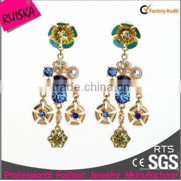 Rhinestone With Pearl Cheap Gold Earrings