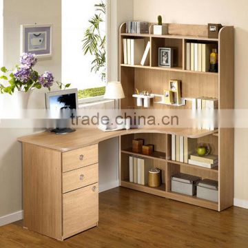 Wooden cube bookcase furniture bookcase with study table/ computer desk (SZ-FCB390)