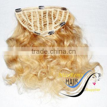 wavy remy blonde human half wig