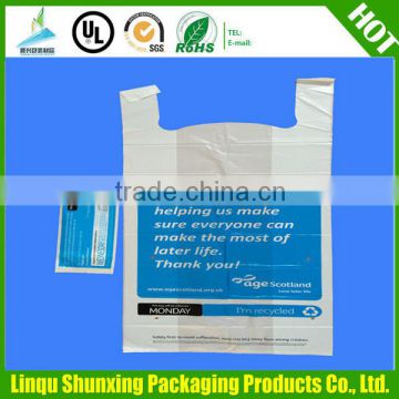 plastic charity bag /printed vest bag / charity donation bag