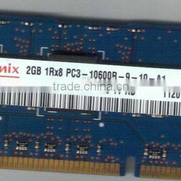 on sales 100% orginal ! 2G PC3-10600 REG 1333MHZ DDR3 server ram memory