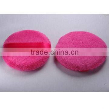 pink color ribbon handle big powder puff